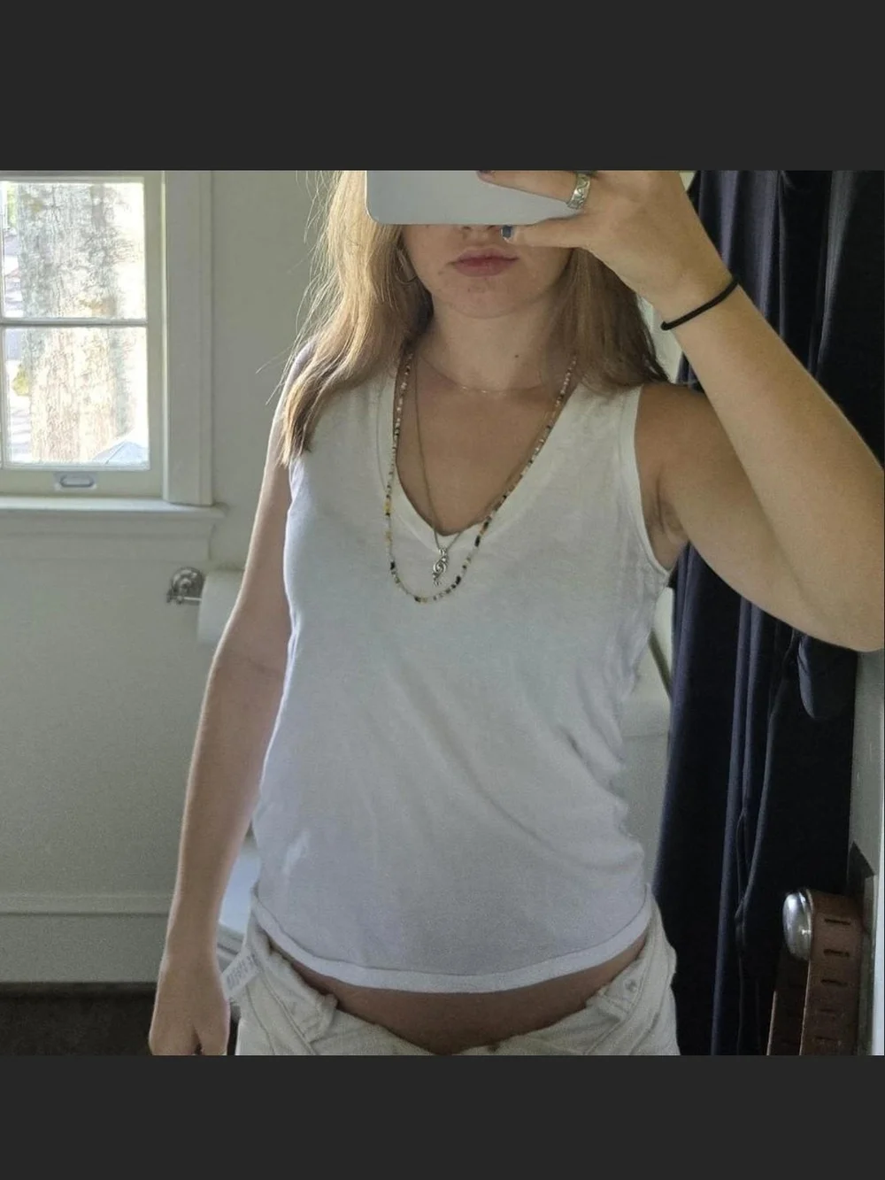 J. Crew White V-Neck Sleeveless Tank Top